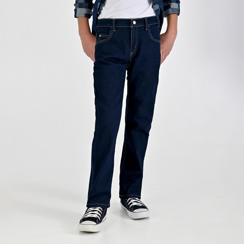 Pantalón de Gabardina Yale Boys Slim Fit 5 bolsas 2091 Azul Marino