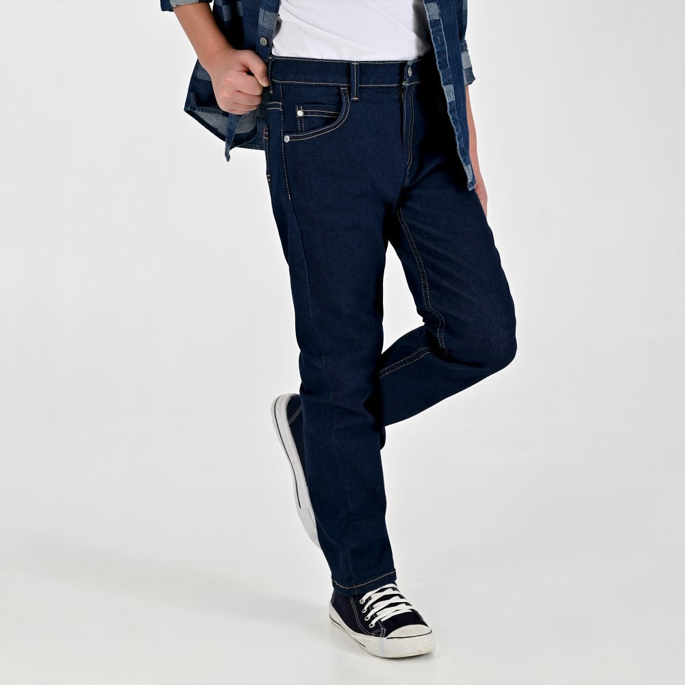 Pantalón de Gabardina Yale Boys Slim Fit 5 bolsas 2091 Azul Marino