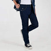 Pantalón de Gabardina Yale Boys Slim Fit 5 bolsas 2091 Azul Marino