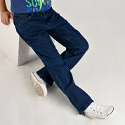 Jeans Yale Boys Boot Cut 2055 Azul Petroleo