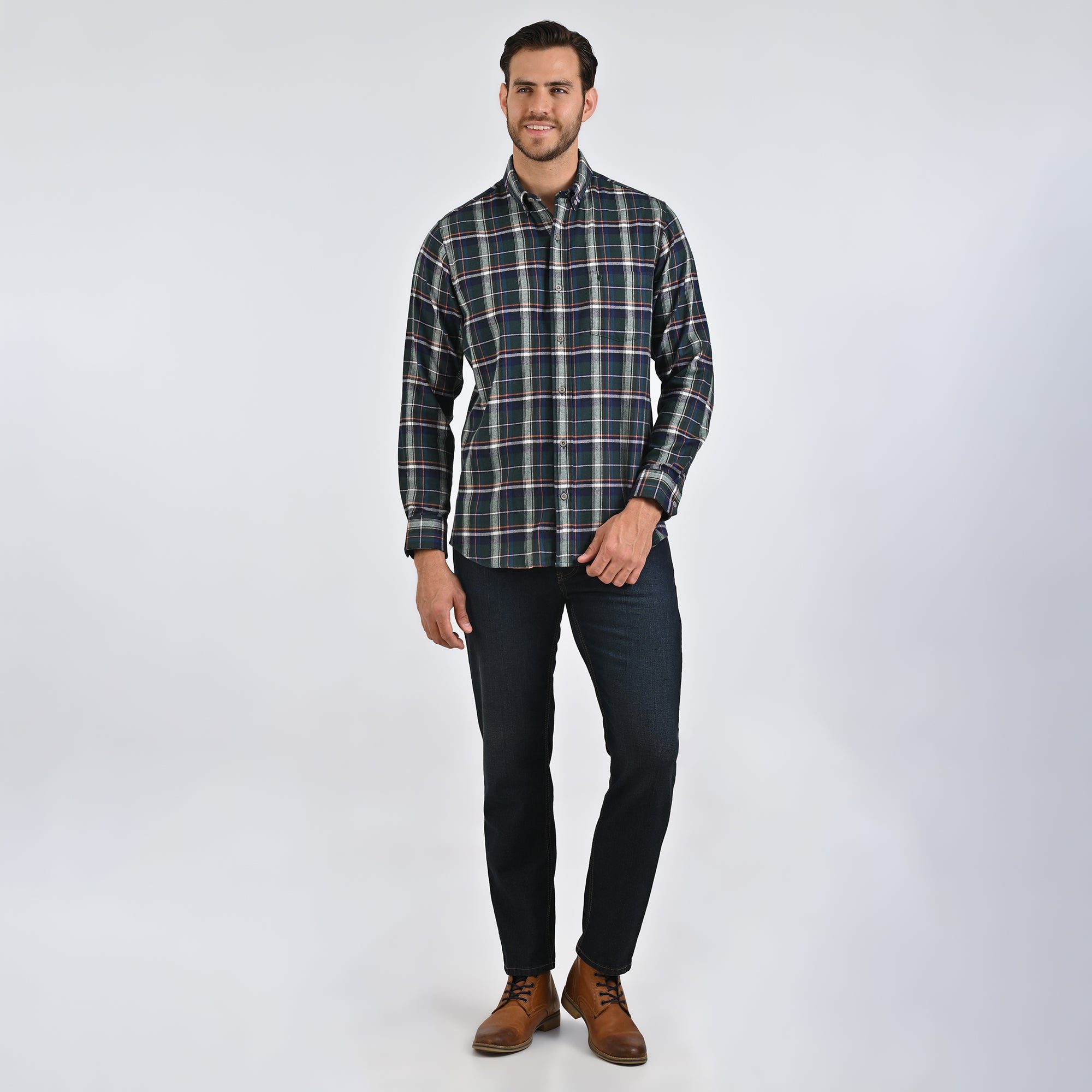 Camisa Yale Para Caballero Manga Larga Regular Fit 5373 Vino