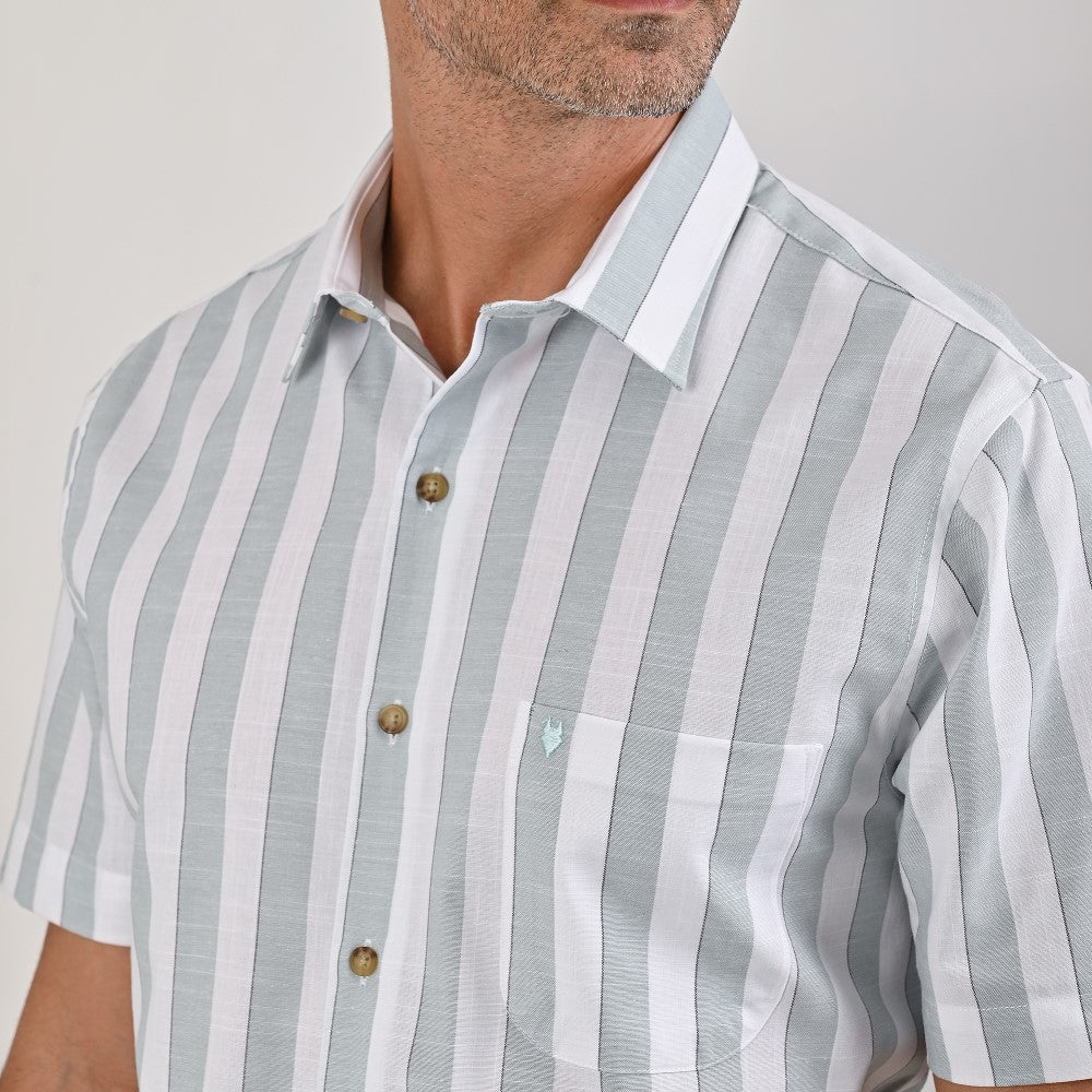 Camisa Yale Para Caballero Manga Corta Regular Fit 4759 Verde Laurel