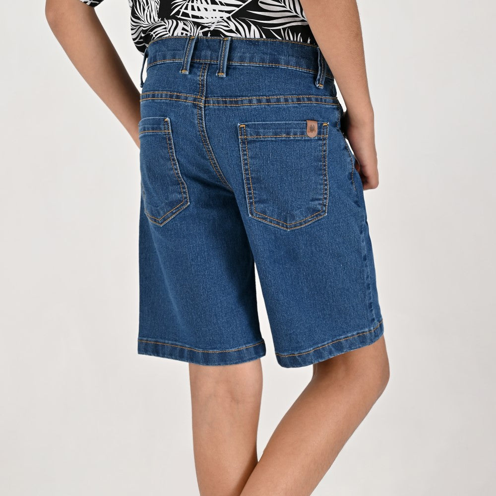 Bermuda Yale Boys Regular Fit 2305 Azul Petroleo