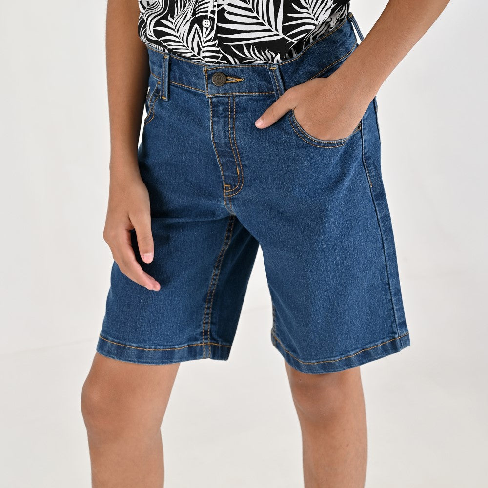 Bermuda Yale Boys Regular Fit 2305 Azul Petroleo