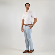 Pantalón de Vestir Yale para Caballero Cintura Ajustable Classic Fit 4703 Azul cielo