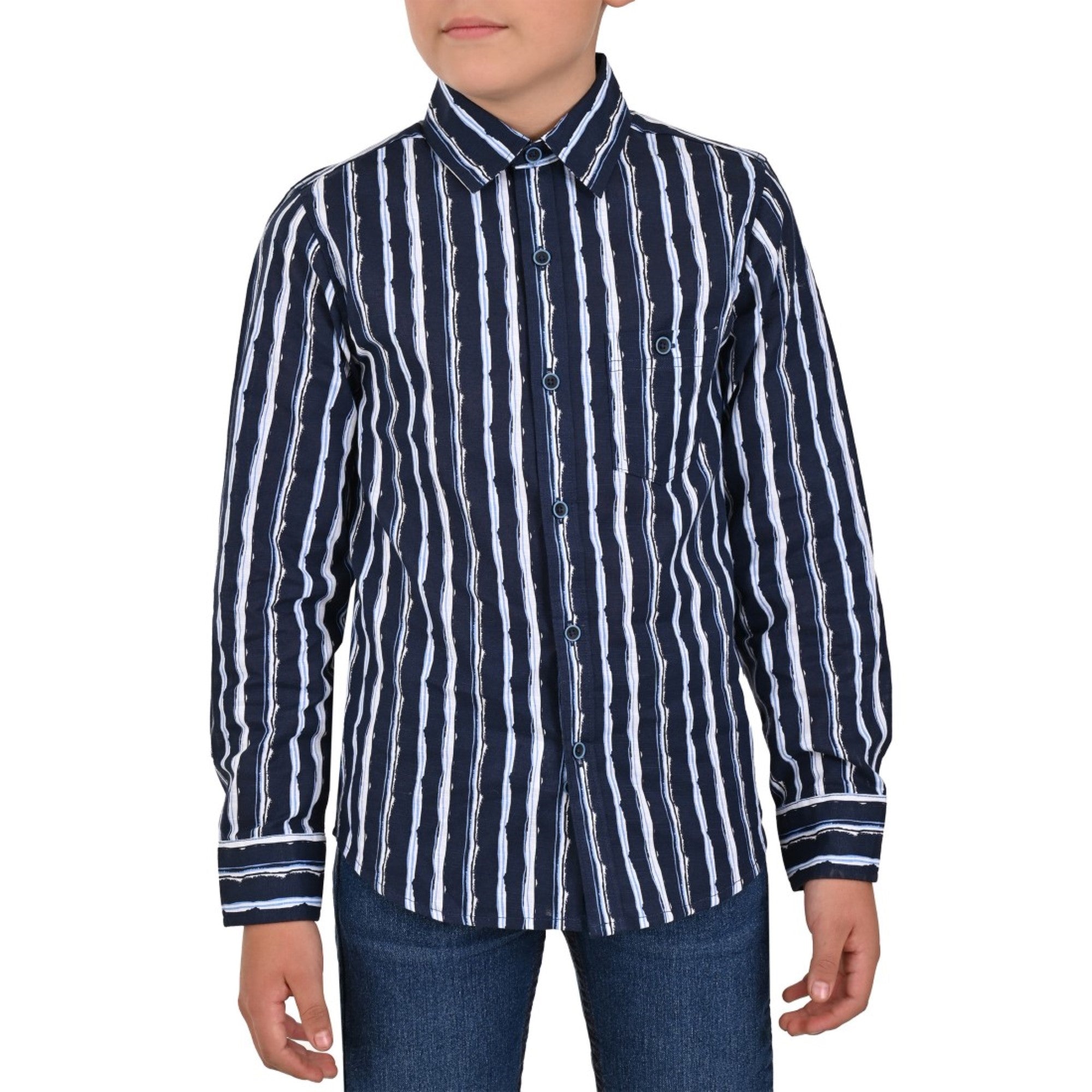 Camisa casual Yale Boys Manga Larga 3843 Azul marino