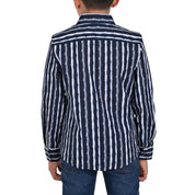 Camisa casual Yale Boys Manga Larga 3843 Azul marino