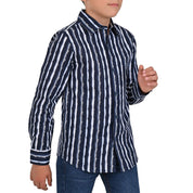 Camisa casual Yale Boys Manga Larga 3843 Azul marino