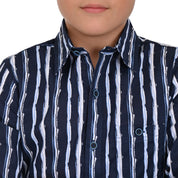 Camisa casual Yale Boys Manga Larga 3843 Azul marino