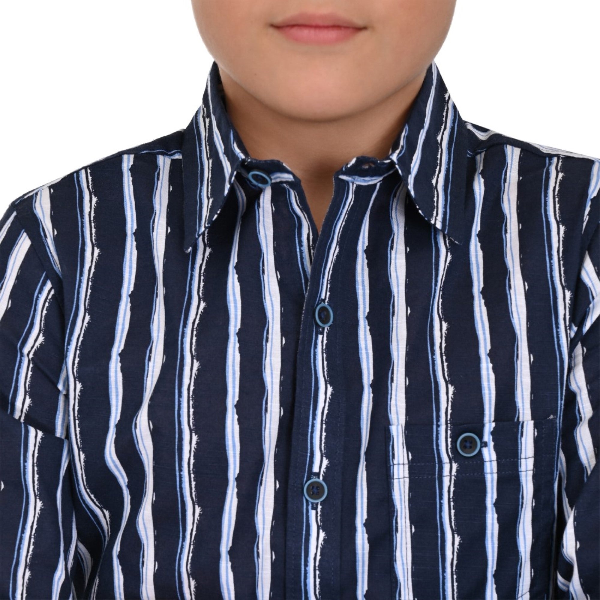 Camisa casual Yale Boys Manga Larga 3843 Azul marino