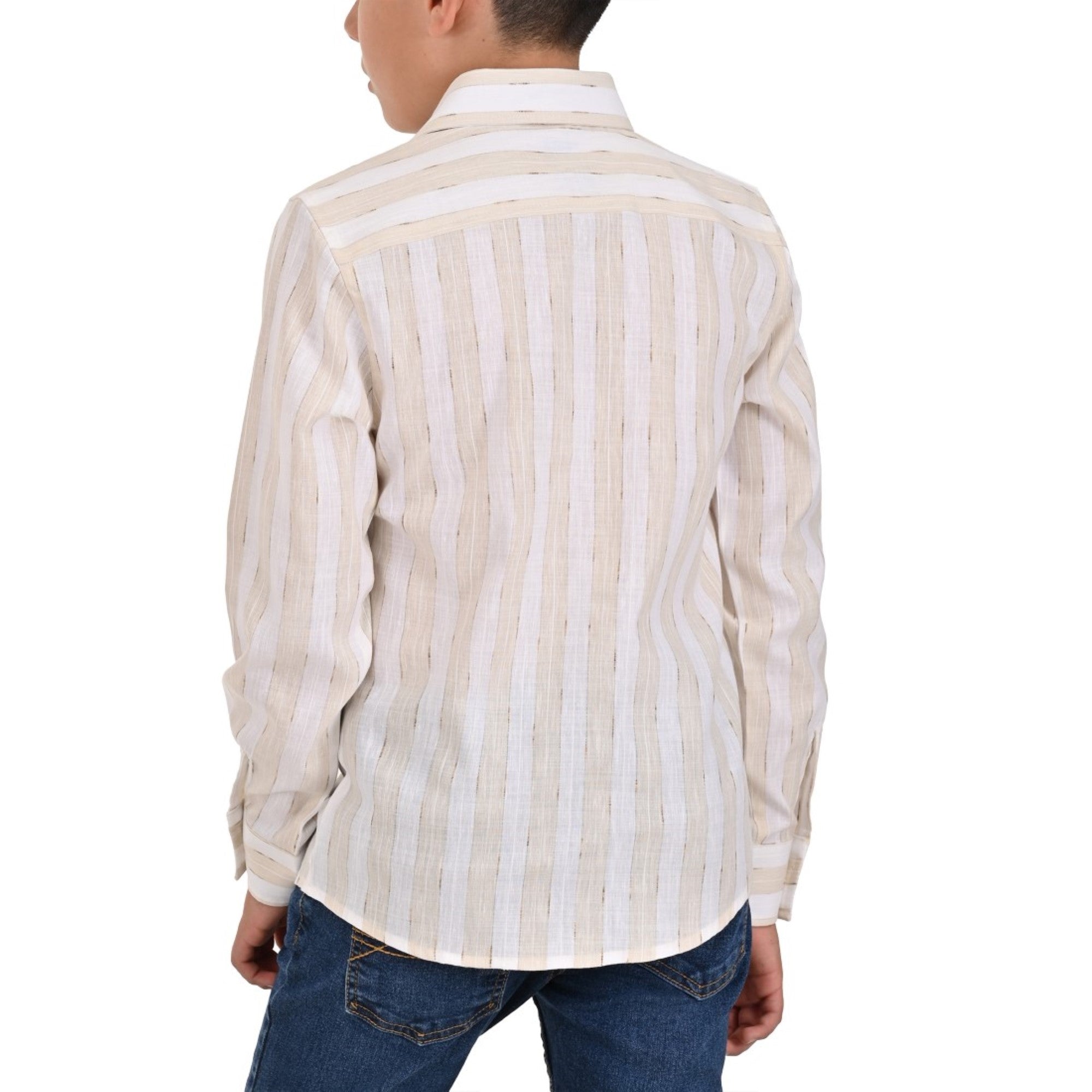 Camisa casual Yale Boys Manga Larga 3844 Beige