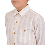 Camisa casual Yale Boys Manga Larga 3844 Beige