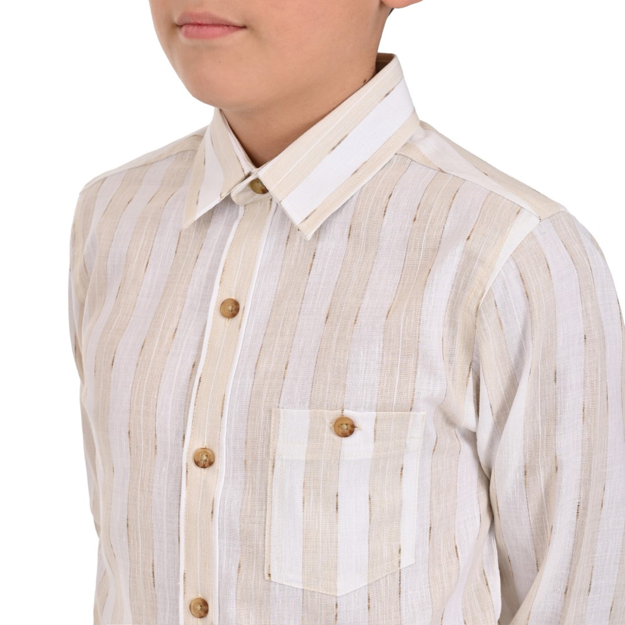 Camisa casual Yale Boys Manga Larga 3844 Beige