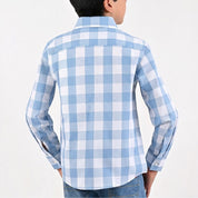 Camisa casual Yale Boys Manga Larga 4671 Azul