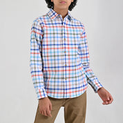 Camisa casual Yale Boys Manga Larga 4674 Blanco
