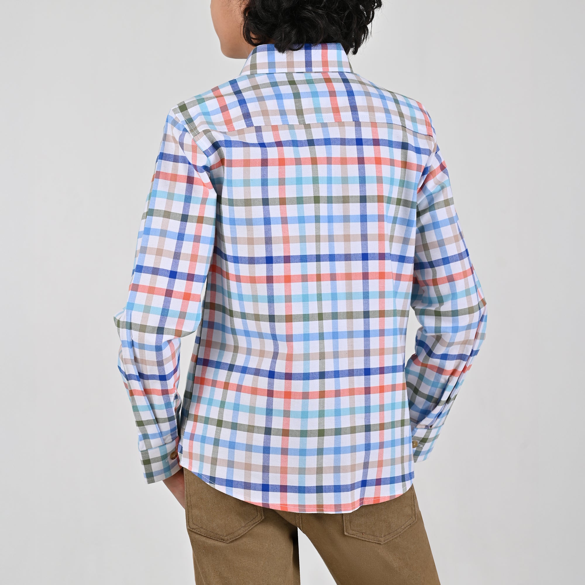 Camisa casual Yale Boys Manga Larga 4674 Blanco