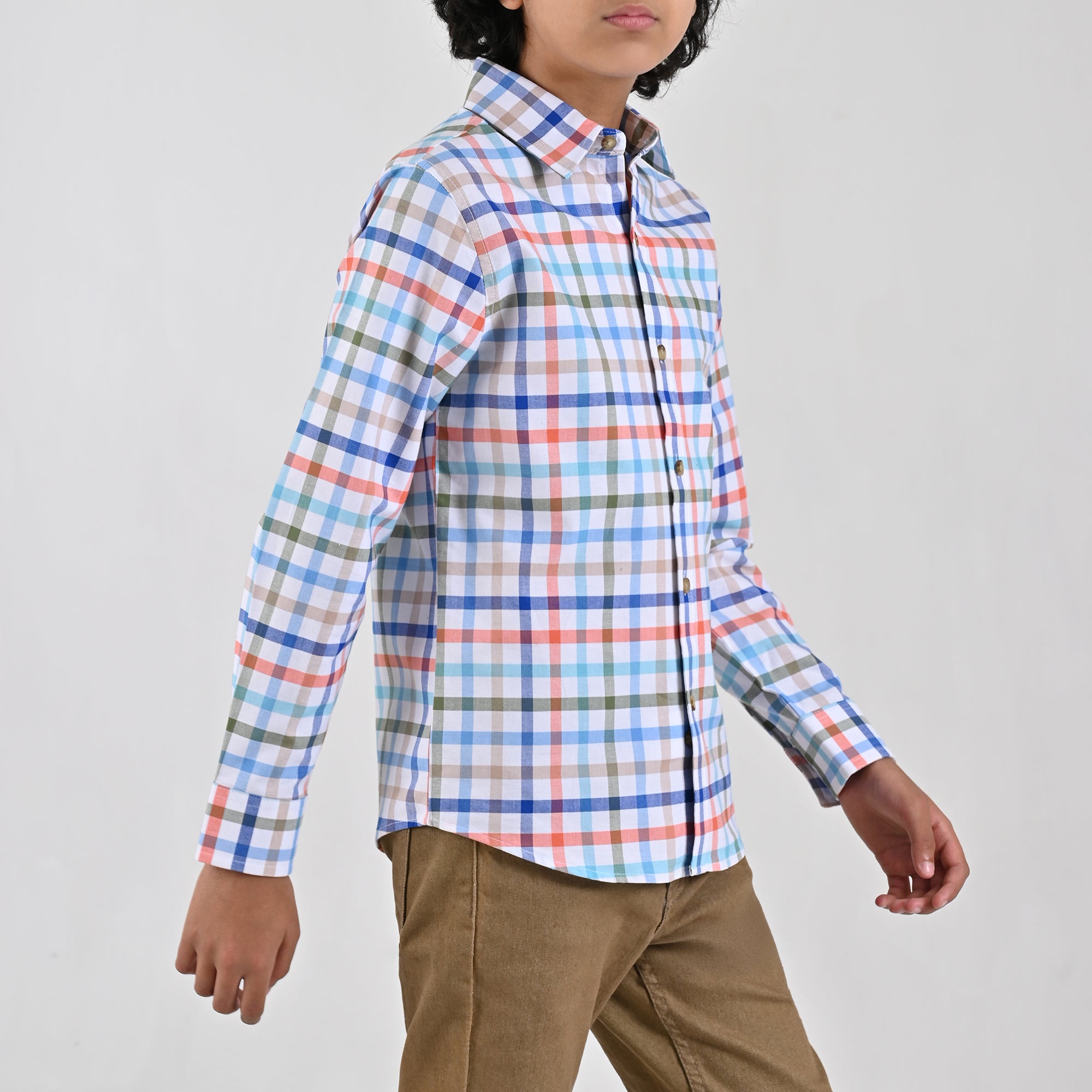Camisa casual Yale Boys Manga Larga 4674 Blanco