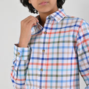 Camisa casual Yale Boys Manga Larga 4674 Blanco