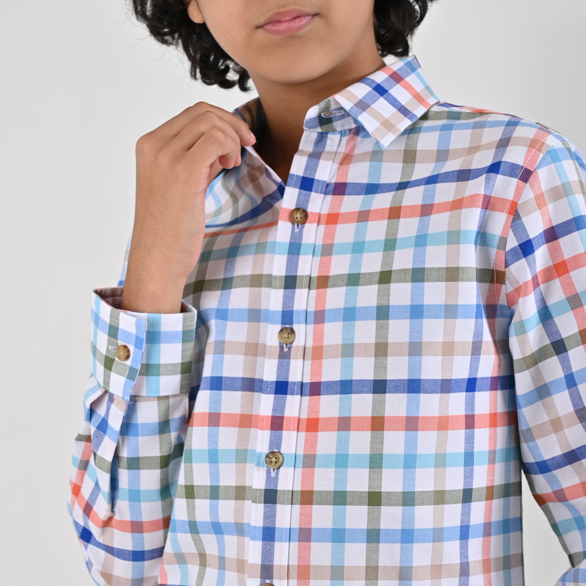 Camisa casual Yale Boys Manga Larga 4674 Blanco