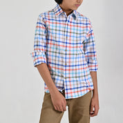 Camisa casual Yale Boys Manga Larga 4674 Blanco