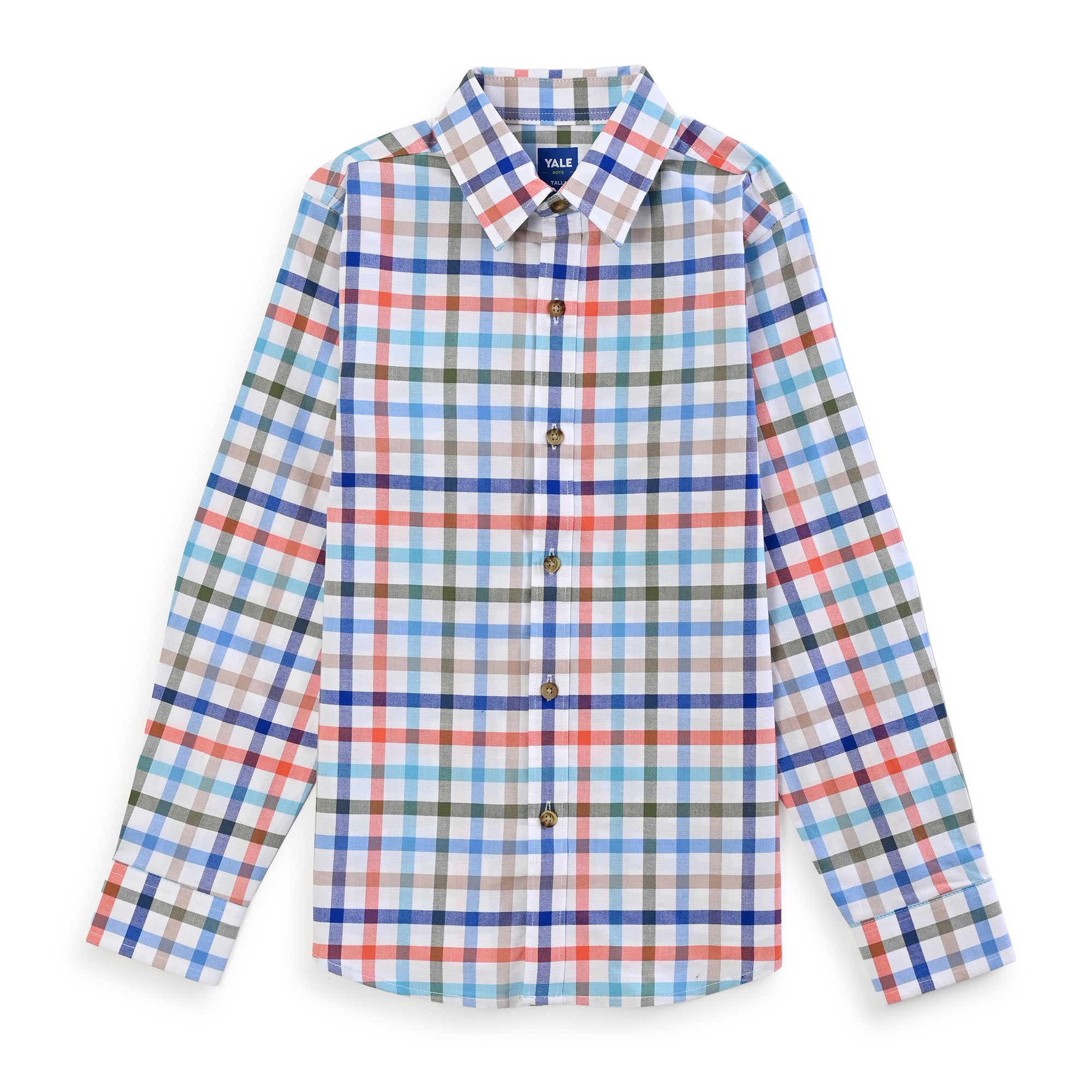 Camisa casual Yale Boys Manga Larga 4674 Blanco