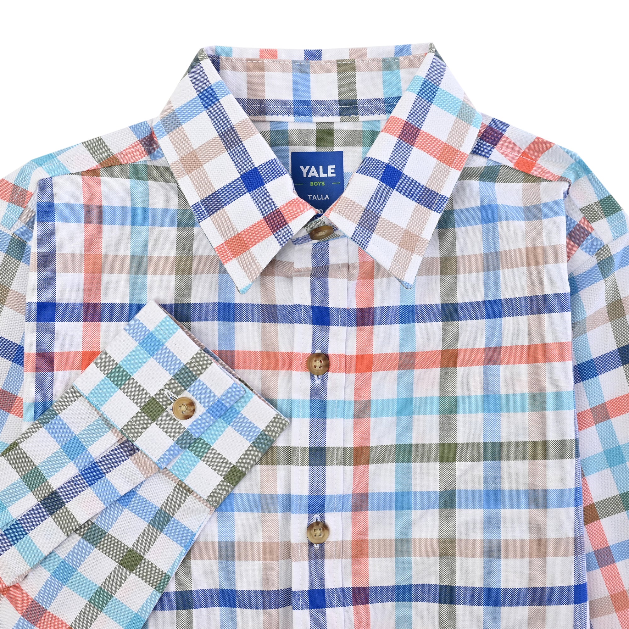 Camisa casual Yale Boys Manga Larga 4674 Blanco