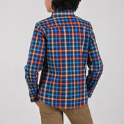 Camisa casual Yale Boys Manga Larga 4674 Azul