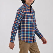 Camisa casual Yale Boys Manga Larga 4674 Azul