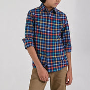 Camisa casual Yale Boys Manga Larga 4674 Azul