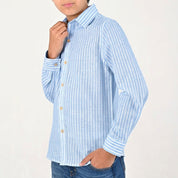 Camisa casual Yale Boys Manga Larga 7704 Azul