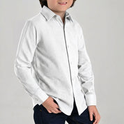 Camisa de vestir Yale Boys Manga Larga 7705 Blanco