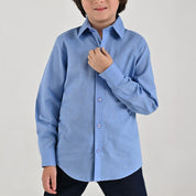 Camisa de vestir Yale Boys Manga Larga 7705 Azul