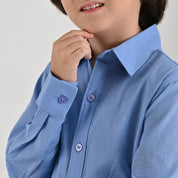 Camisa de vestir Yale Boys Manga Larga 7705 Azul