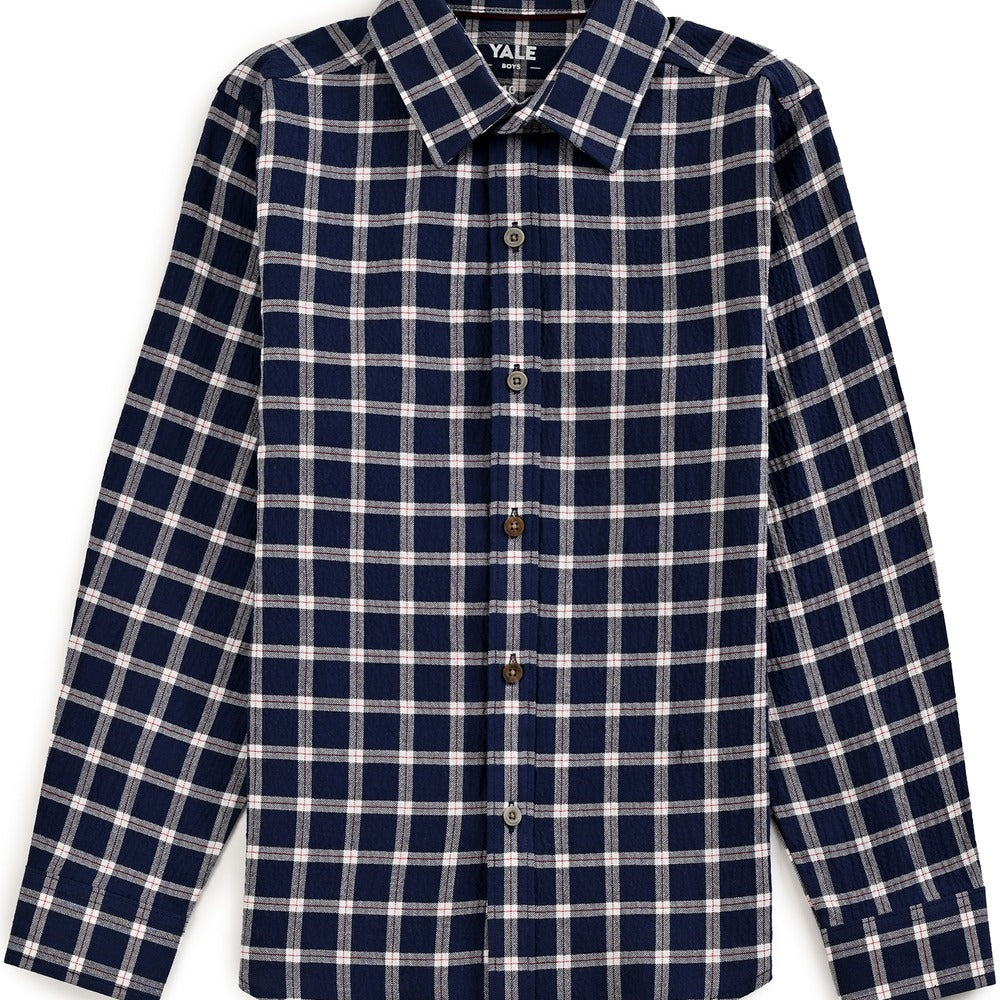Camisa Yale Boys Manga Larga Regular Fit 8090 Azul Marino