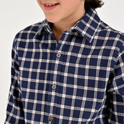 Camisa Yale Boys Manga Larga Regular Fit 8090 Azul Marino