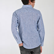 Camisa Yale Boys Manga Larga Regular Fit 8093 Azul Marino