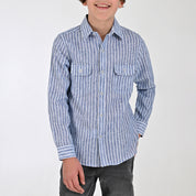 Camisa Yale Boys Manga Larga Regular Fit 8093 Azul Marino