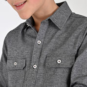 Camisa Yale Boys Manga Larga Regular Fit 8183 Negra