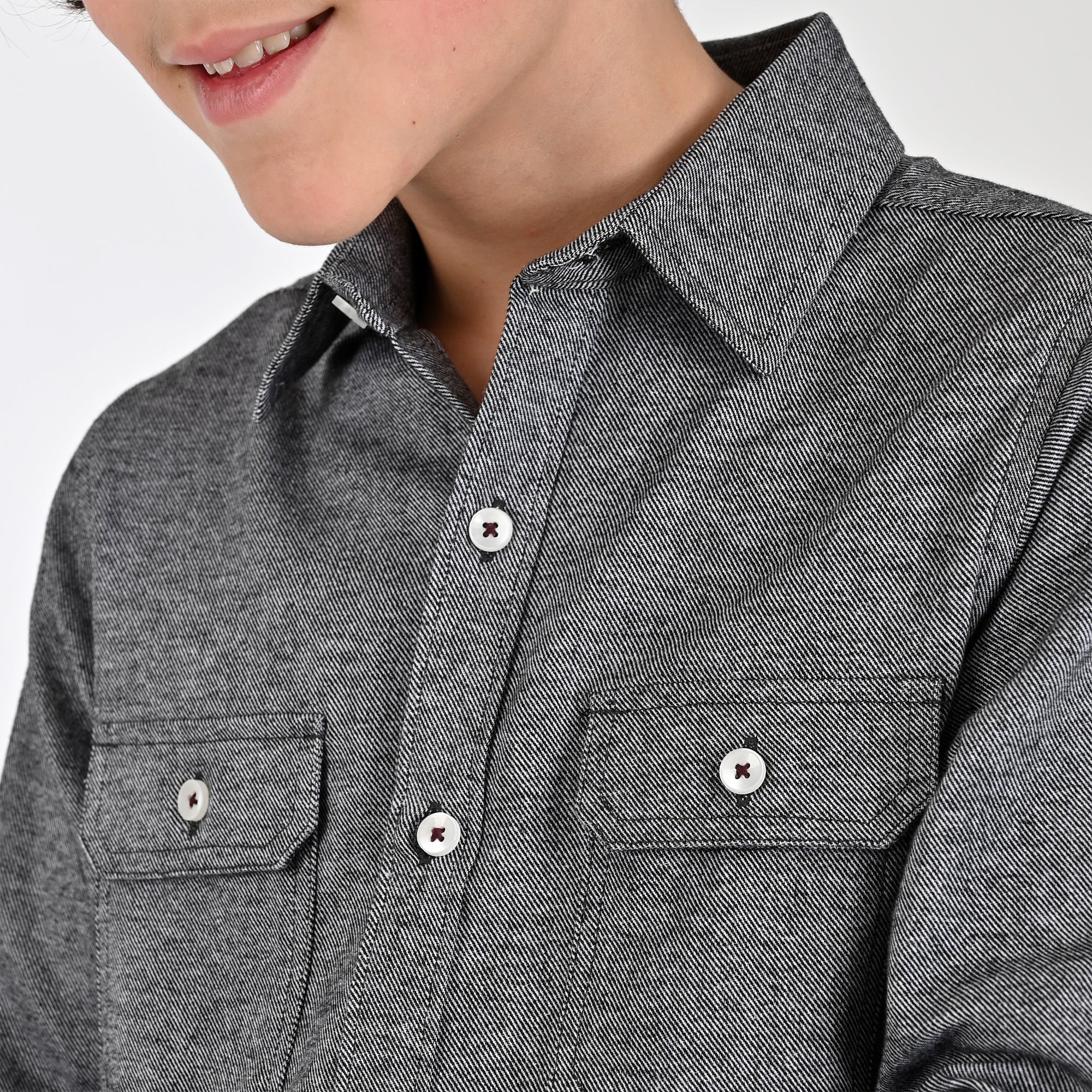 Camisa Yale Boys Manga Larga Regular Fit 8183 Negra