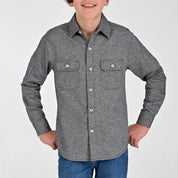 Camisa Yale Boys Manga Larga Regular Fit 8183 Negra