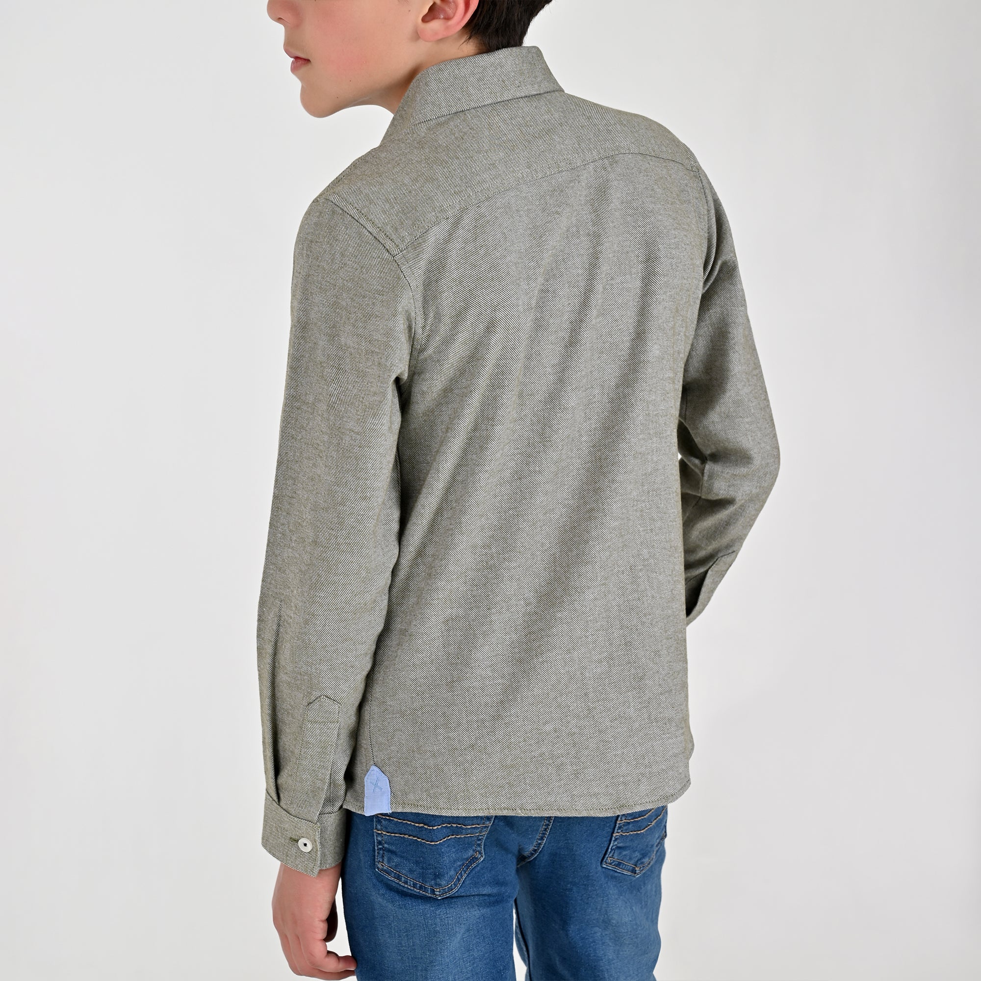 Camisa Yale Boys Manga Larga Regular Fit 8183 Verde Militar