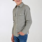 Camisa Yale Boys Manga Larga Regular Fit 8183 Verde Militar