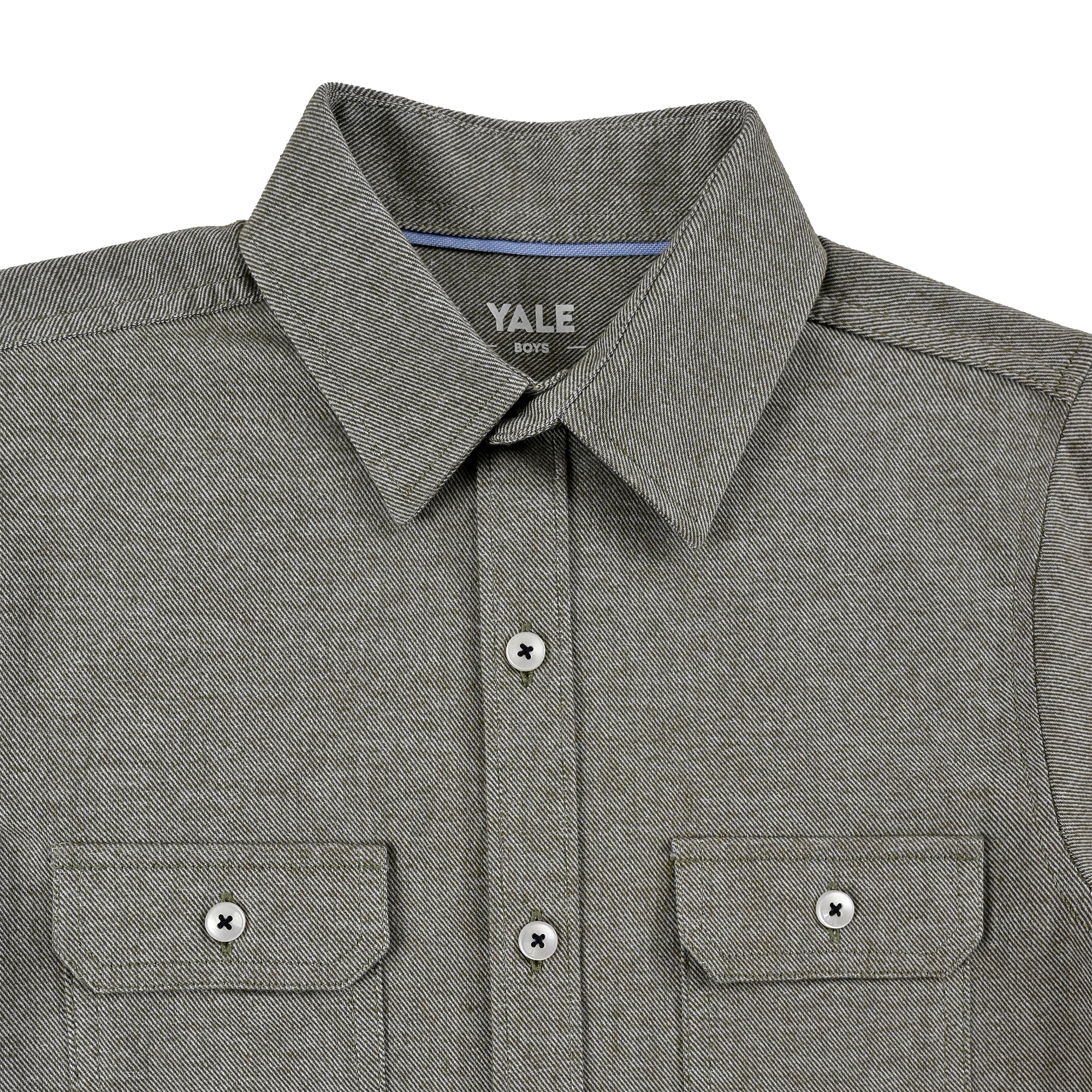 Camisa Yale Boys Manga Larga Regular Fit 8183 Verde Militar