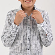 Camisa casual Yale Boys Manga Larga 3851 Blanco