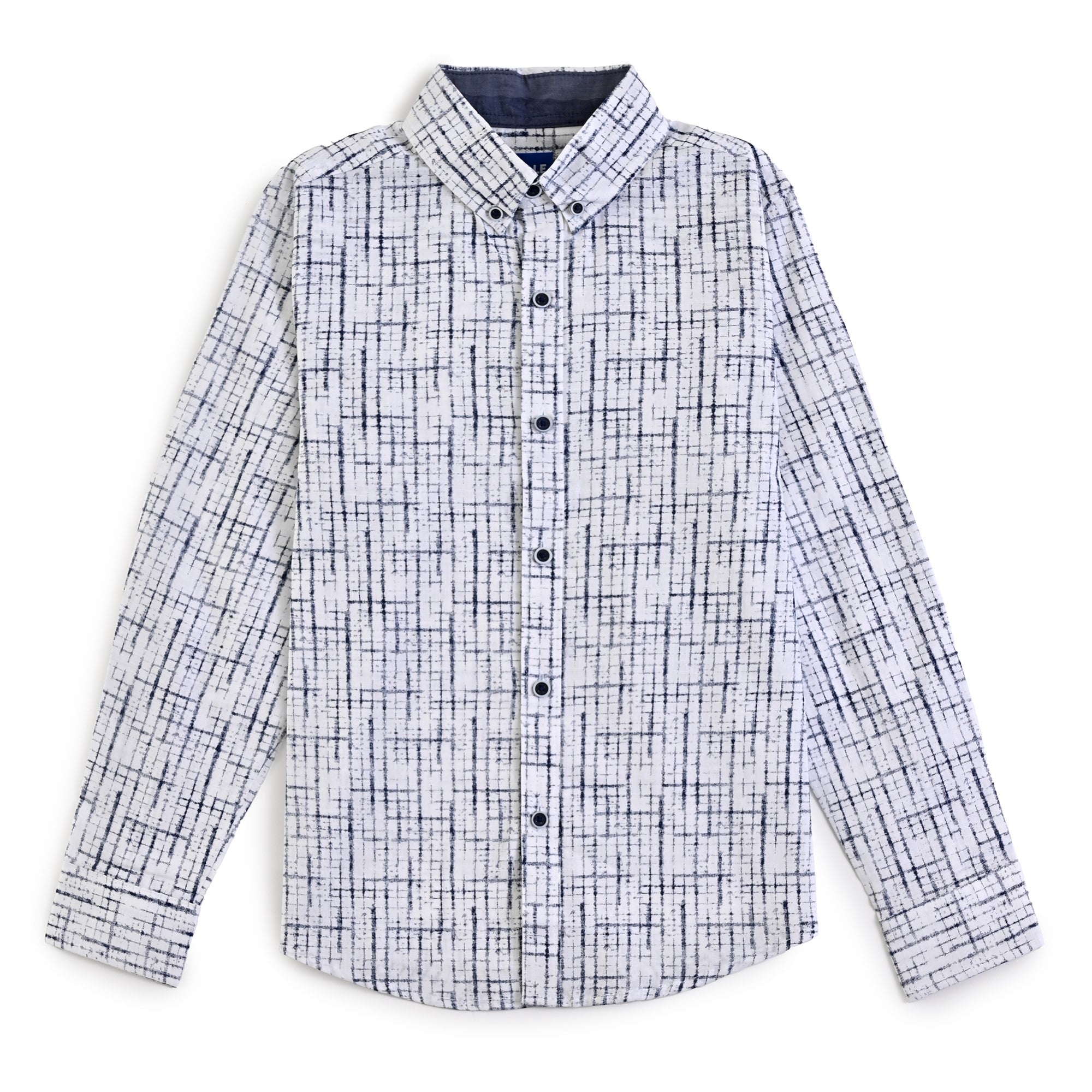 Camisa casual Yale Boys Manga Larga 3851 Blanco