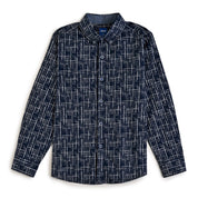 Camisa casual Yale Boys Manga Larga 3851 Azul marino