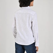 Camisa casual Yale Boys Manga Larga 4669 Blanco
