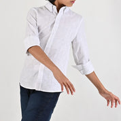 Camisa casual Yale Boys Manga Larga 4669 Blanco