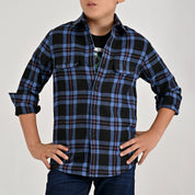 Camisa casual Yale Boys Manga Larga 4676 Negro