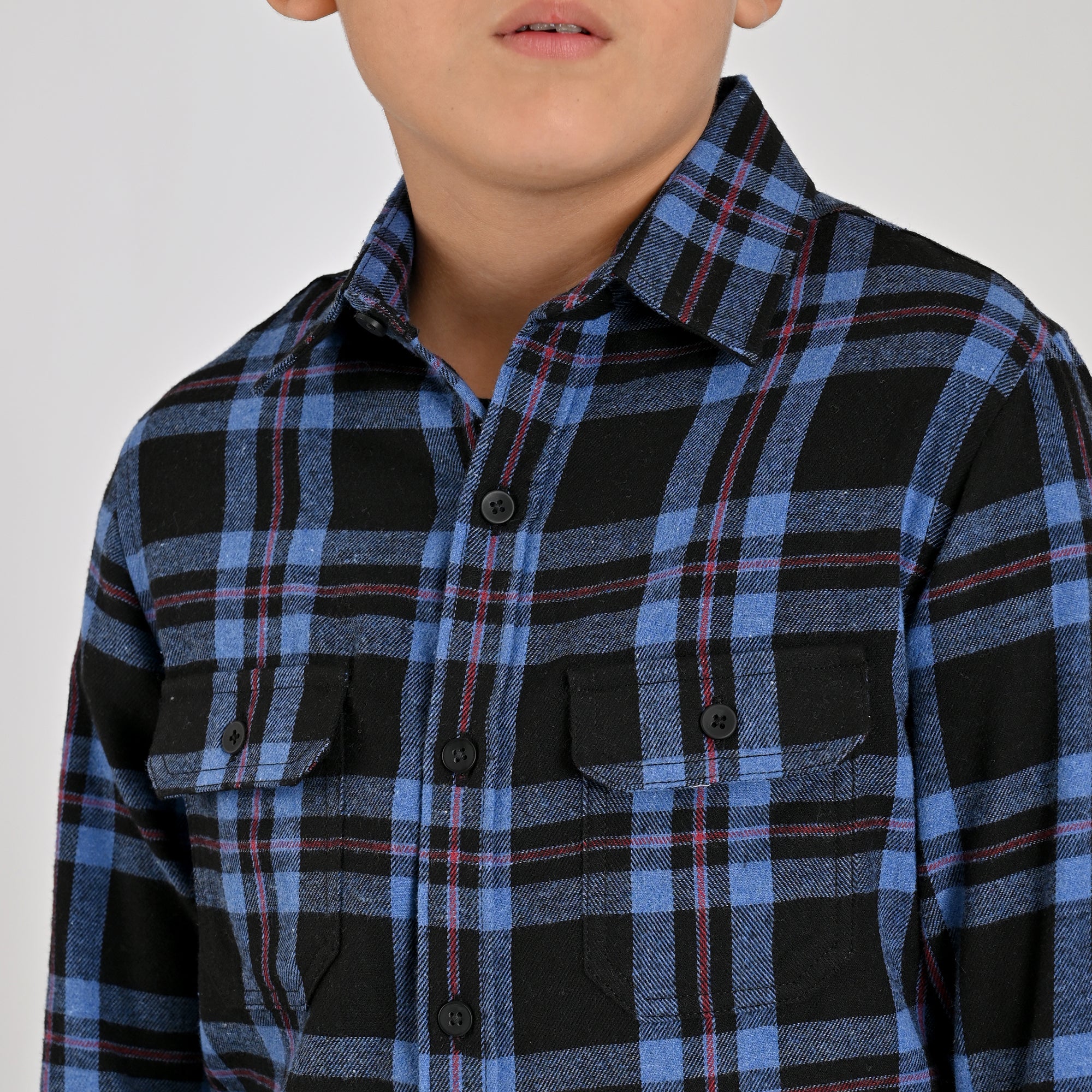 Camisa casual Yale Boys Manga Larga 4676 Negro